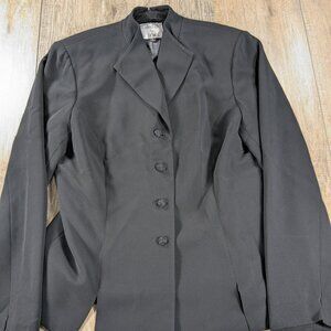 Le Suit Blazer Jacket Womens 8 Black Long Sleeve Button Up Office Preppy